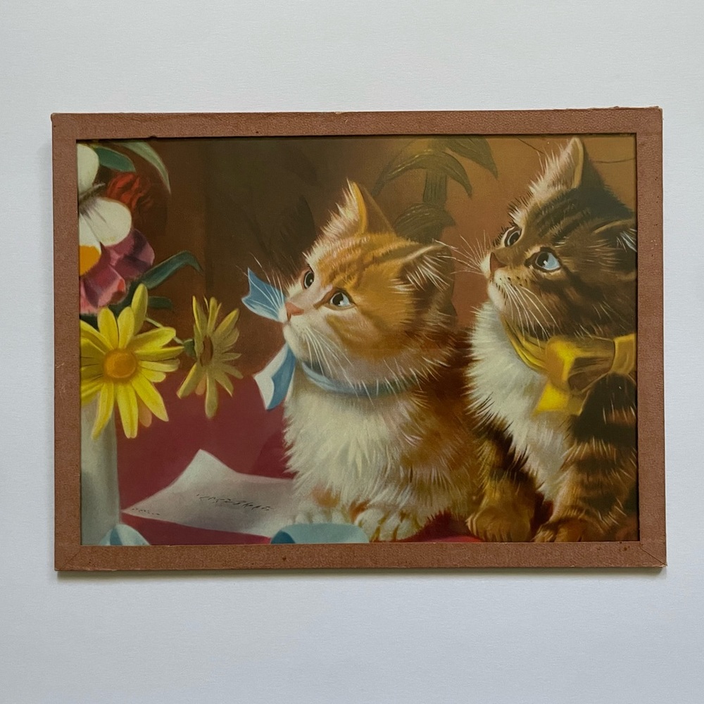 Vintage fancy Cats portrait